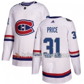 Miesten NHL Montreal Canadiens Pelipaita Carey Price 31 Adidas 2017-2018 Valkoinen 100 Classic Authentic